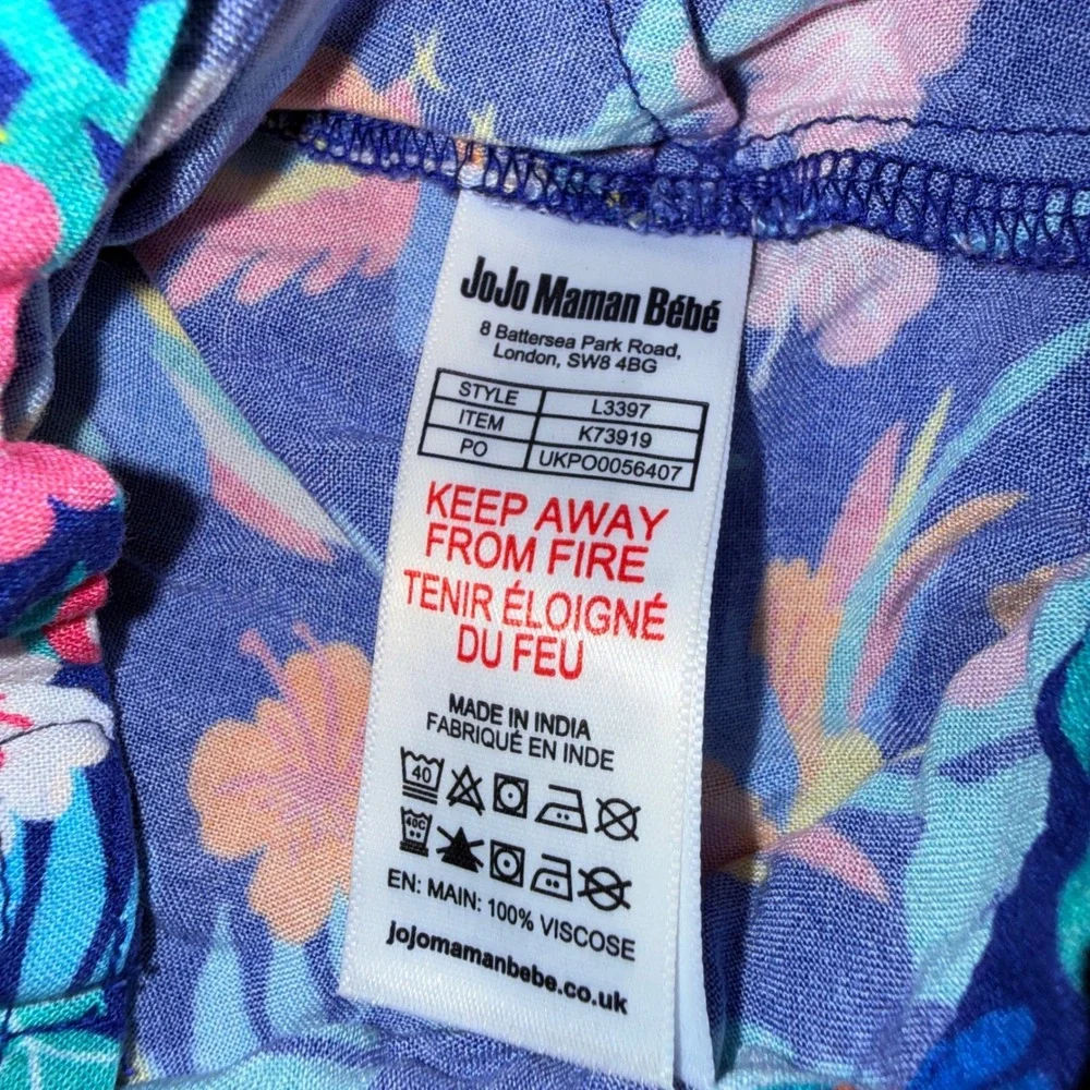 JoJo Maman Bebe Tropical Parrot Print Romper Jumpsuit Girls 6-12M‎ NWOT
